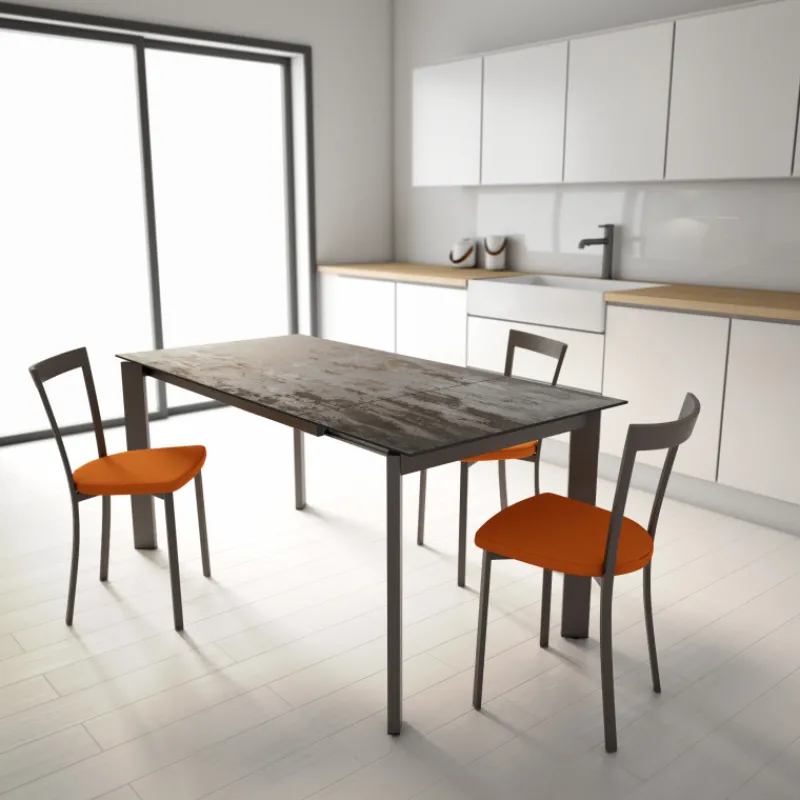 Cancio Poker Table extensible Dekton pieds métal> Table De Cuisine|Table Pour Petit Espace