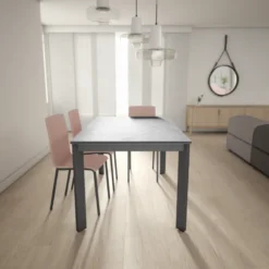 Cancio Poker Table extensible Dekton pieds métal><noscript><img width=