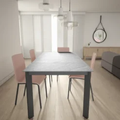Cancio Poker Table extensible Dekton pieds métal><noscript><img width=