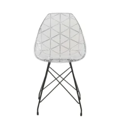 Prisma Chaise design coque transparente avec pieds eiffel en métal noir><noscript><img width=