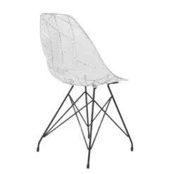 Prisma Chaise design coque transparente avec pieds eiffel en métal noir><noscript><img width=
