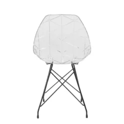 Prisma Chaise design coque transparente avec pieds eiffel en métal noir><noscript><img width=