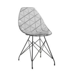 Prisma Chaise design coque transparente avec pieds eiffel en métal noir><noscript><img width=