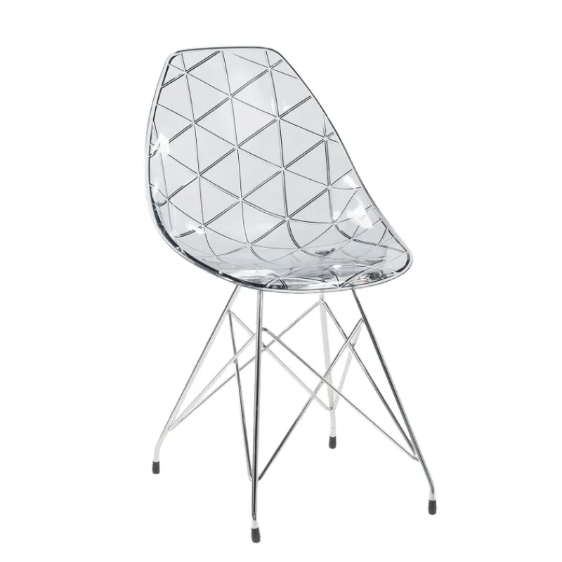 Prisma Chaise design coque transparente avec pieds eiffel en métal noir> Chaise De Salle à Manger|Chaise Salon