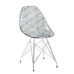 Prisma Chaise design coque transparente avec pieds eiffel en métal noir><noscript><img width=