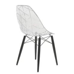 Prisma Chaise scandinave transparente avec pieds en bois><noscript><img width=