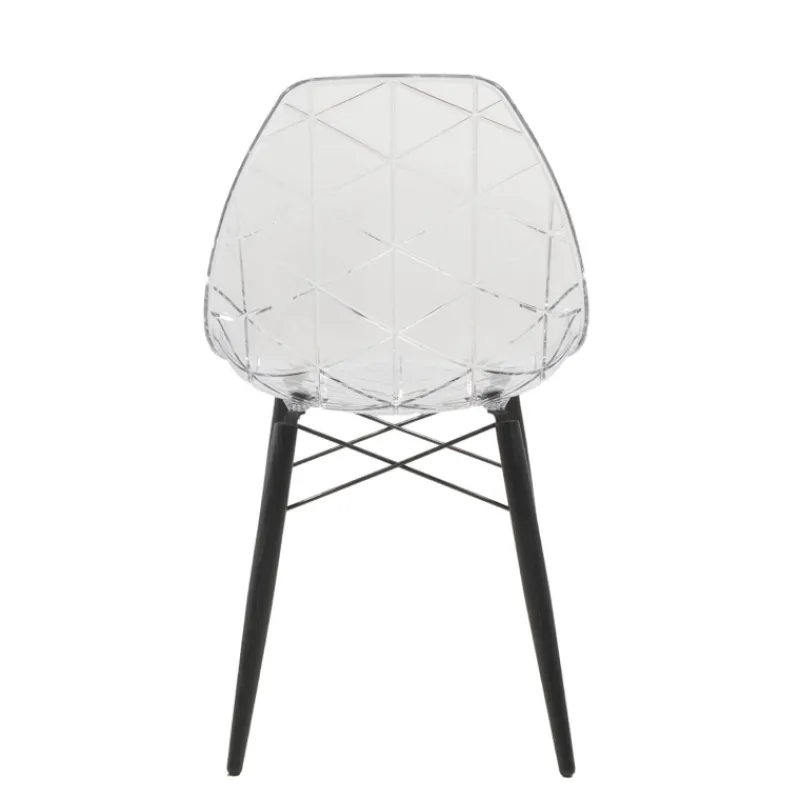 Prisma Chaise scandinave transparente avec pieds en bois> Chaise De Salle à Manger|Chaise Salon