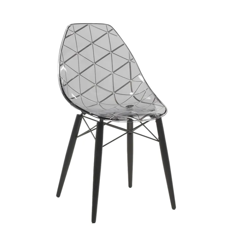 Prisma Chaise scandinave transparente avec pieds en bois> Chaise De Salle à Manger|Chaise Salon