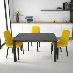 Cancio Pulsar Chaise contemporaine en tissu et métal><noscript><img width=