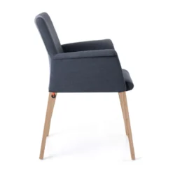 Mobitec Pure classic ® Fauteuil cocooning en tissu avec pieds en bois> Chaise De Salle à Manger|Chaise Salon