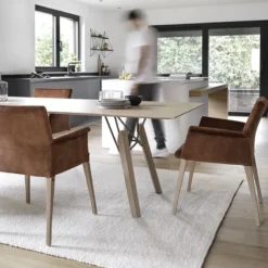 Mobitec Pure classic ® Fauteuil cocooning en tissu avec pieds en bois><noscript><img width=