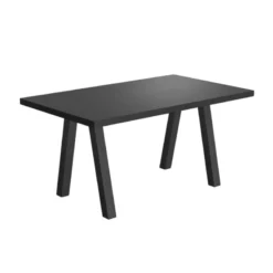 Perfecta Queen Table de salle à manger rectangulaire moderne avec pieds en métal><noscript><img width=