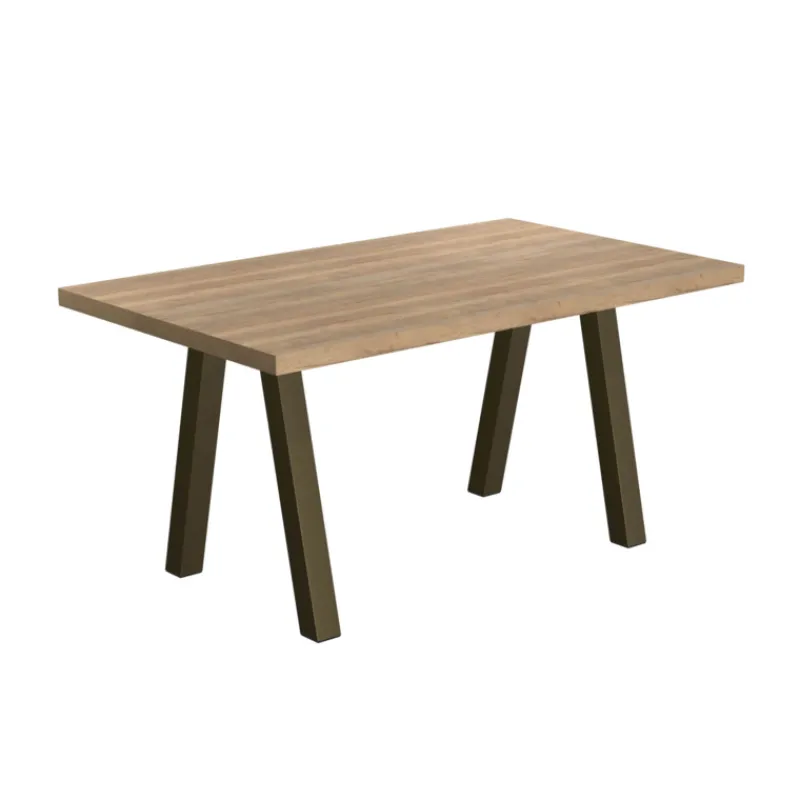 Perfecta Queen Table de salle à manger rectangulaire moderne avec pieds en métal> Table De Salle à Manger