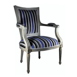 Paget Quentin Fauteuil cabriolet Louis 16 fabrication française en tissu et bois massif><noscript><img width=