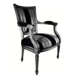 Paget Quentin Fauteuil cabriolet Louis 16 fabrication française en tissu et bois massif><noscript><img width=