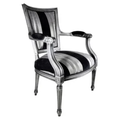 Paget Quentin Fauteuil cabriolet Louis 16 fabrication française en tissu et bois massif><noscript><img width=