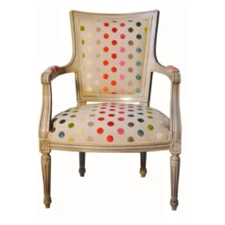 Paget Quentin Fauteuil cabriolet Louis 16 fabrication française en tissu et bois massif><noscript><img width=
