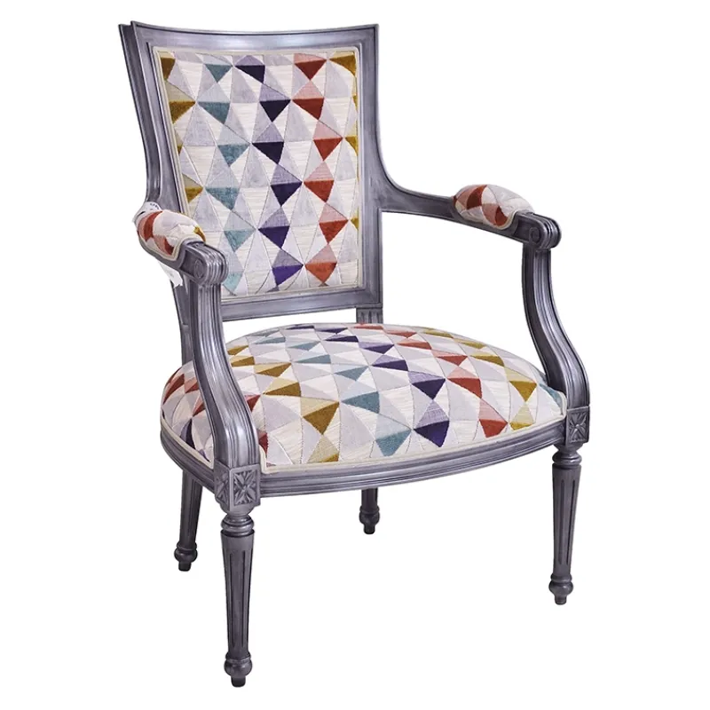 Paget Quentin Fauteuil cabriolet Louis 16 fabrication française en tissu et bois massif> Fauteuil De Salon