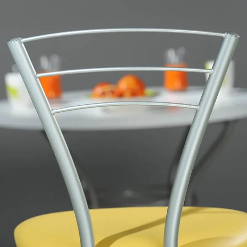 Carrier Rebecca Tabouret haut avec dossier et pieds en métal fabriqué en France> Tabouret Snack (assise +/- 65 Cm)|Tabouret De Bar (assise +/- 80 Cm)