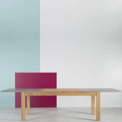 Neoh Repas Table française extensible en béton ciré et bois massif> Table De Salle à Manger