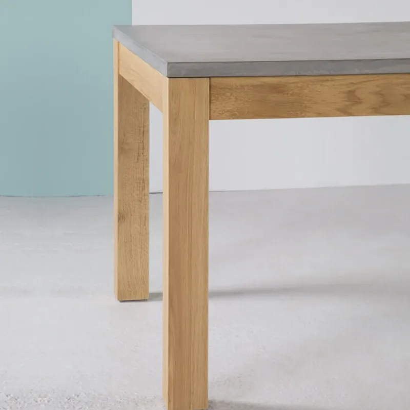 Neoh Repas Table française extensible en béton ciré et bois massif> Table De Salle à Manger