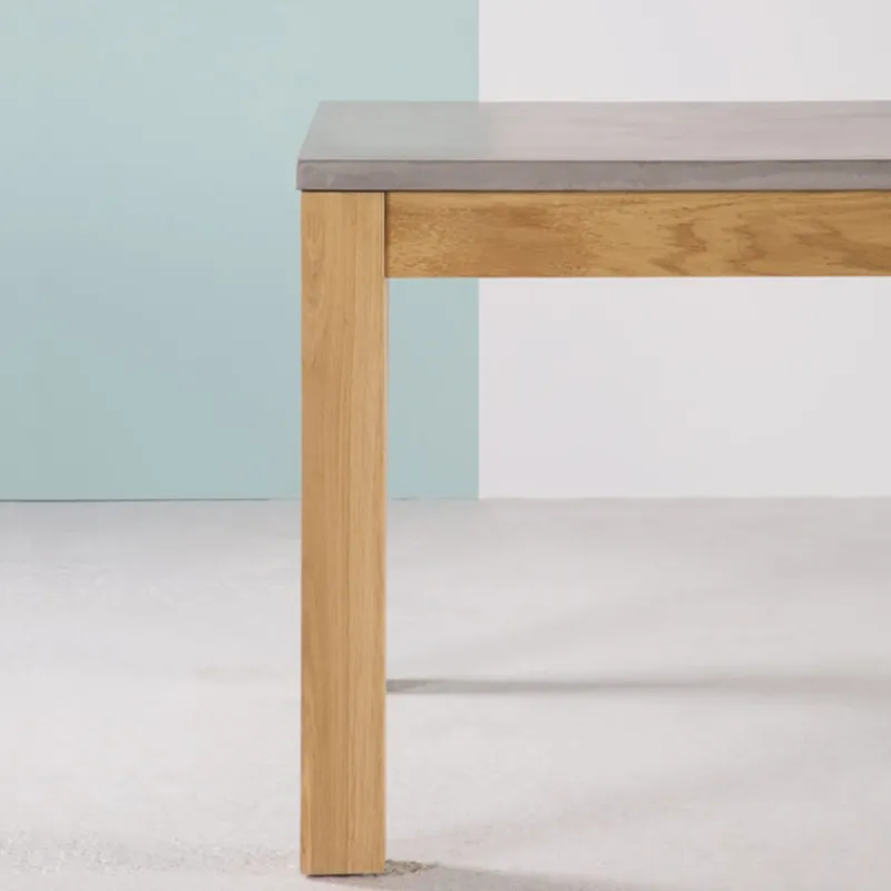 Neoh Repas Table française extensible en béton ciré et bois massif> Table De Salle à Manger