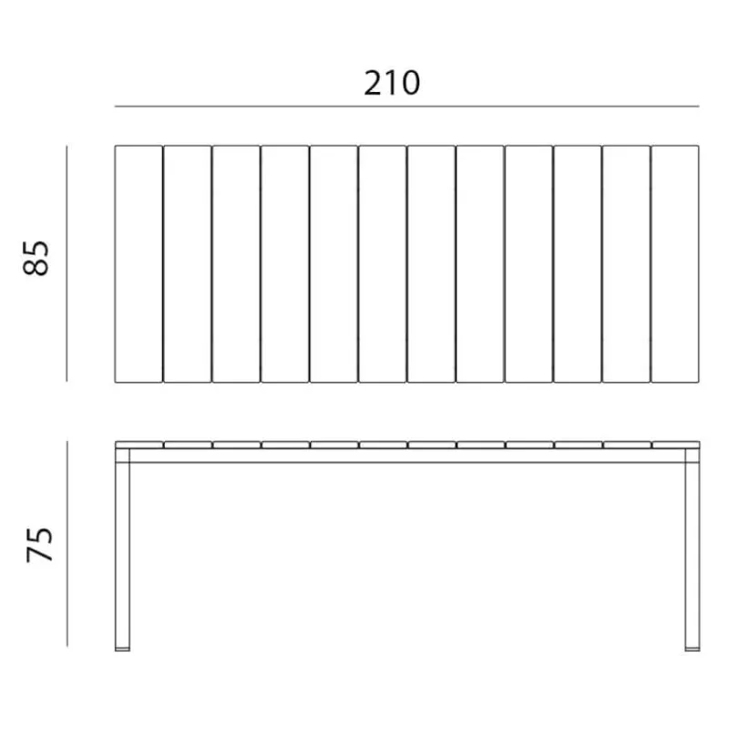 Rio Table de jardin en aluminium rectangulaire fabriquée en Italie> Table De Jardin