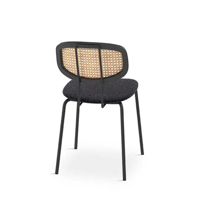 Perfecta Ritmo Chaise vintage dossier en cannage rotin et assise tissu> Chaise De Salle à Manger|Chaise Salon