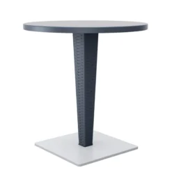 Riva Table de jardin ronde en résine tressée et plateau werzalit><noscript><img width=