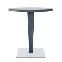 Riva Table de jardin ronde en résine tressée et plateau werzalit><noscript><img width=