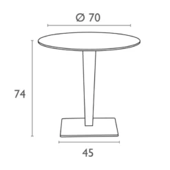 Riva Table de jardin ronde en résine tressée et plateau werzalit><noscript><img width=