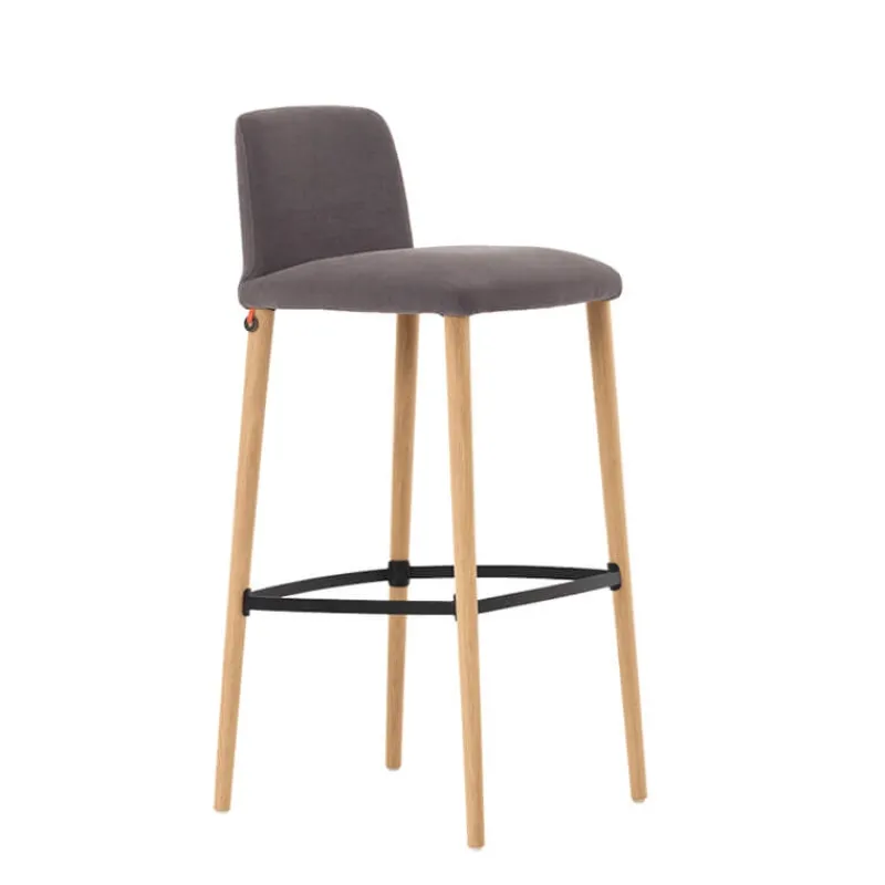 Mobitec Rob C06 ® Tabouret de bar en tissu et pieds bois massif> Tabouret De Bar (assise +/- 80 Cm)