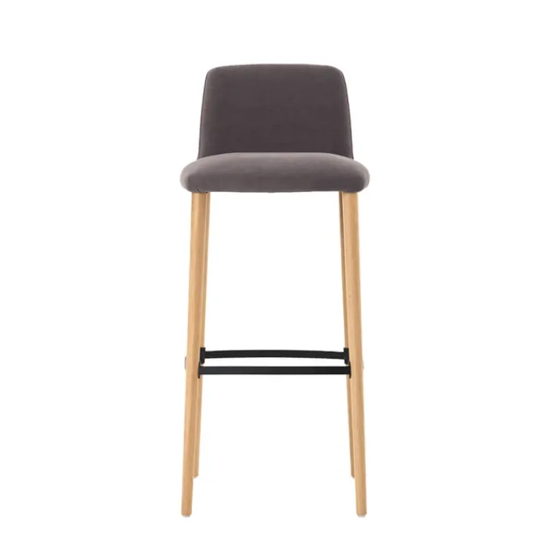 Mobitec Rob C06 ® Tabouret de bar en tissu et pieds bois massif> Tabouret De Bar (assise +/- 80 Cm)