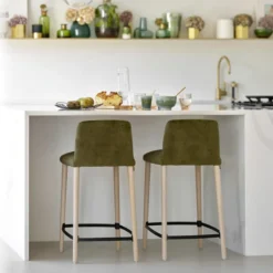 Mobitec Rob C05 ® Tabouret snack en tissu et bois massif> Tabouret Snack (assise +/- 65 Cm)|Tabouret De Bar (assise +/- 80 Cm)