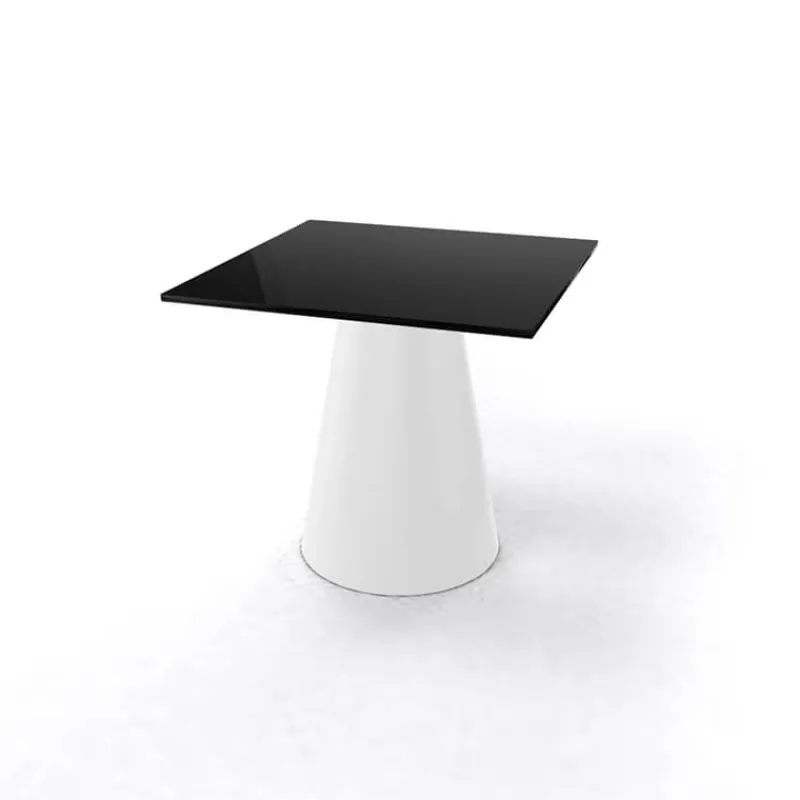 Roller H55 Table d'appoint carrée design italien à pied central> Table De Salon|Table Pour Petit Espace