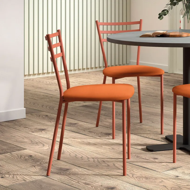 Perfecta Romy Chaise de cuisine avec assise rembourrée en simili et dossier en métal> Chaise De Cuisine