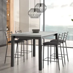 Perfecta Romy Tabouret snack en tissu et dossier en métal> Tabouret Snack (assise +/- 65 Cm)|Tabouret De Bar (assise +/- 80 Cm)