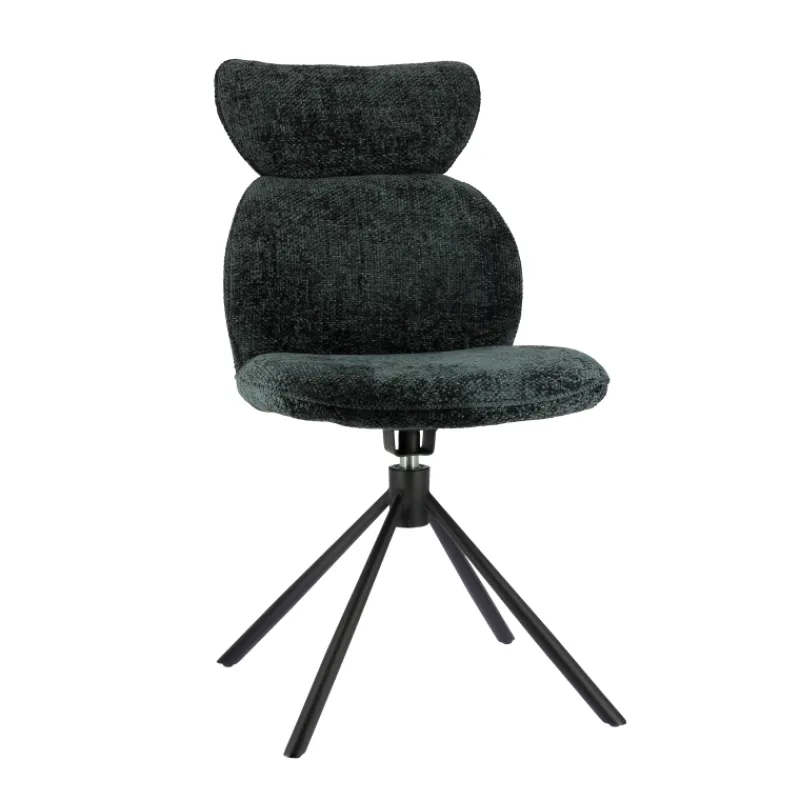RosaChaise pivotante en tissu avec pieds en métal> Chaise De Salle à Manger|Chaise Salon