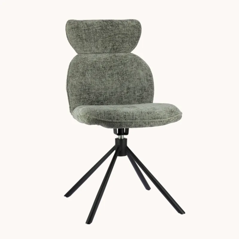 RosaChaise pivotante en tissu avec pieds en métal> Chaise De Salle à Manger|Chaise Salon