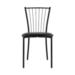 Perfecta Roxane Chaise de cuisine noire en métal avec assise en simili rembourrée> Chaise De Cuisine