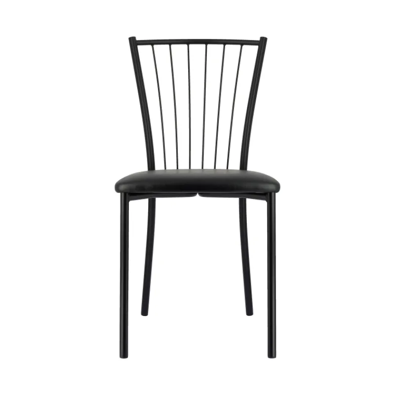 Perfecta Roxane Chaise de cuisine noire en métal avec assise en simili rembourrée> Chaise De Cuisine