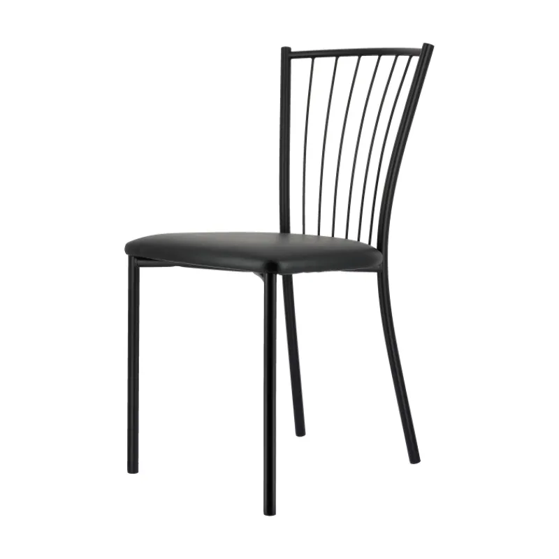 Perfecta Roxane Chaise de cuisine noire en métal avec assise en simili rembourrée> Chaise De Cuisine
