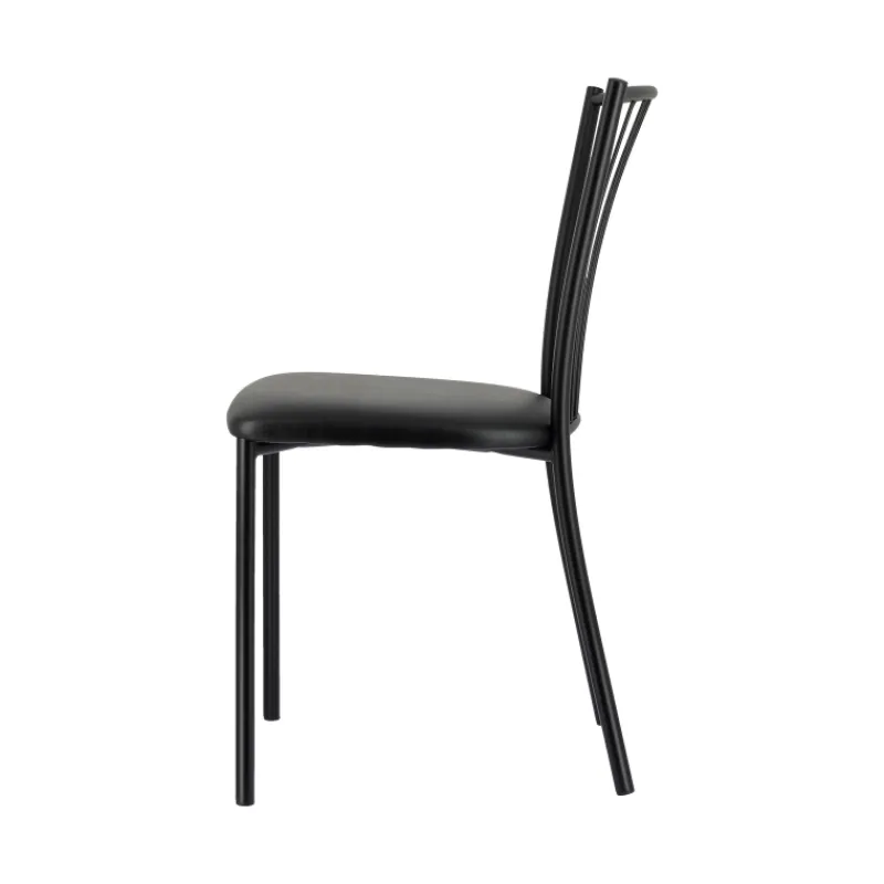 Perfecta Roxane Chaise de cuisine noire en métal avec assise en simili rembourrée> Chaise De Cuisine