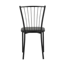 Perfecta Roxane Chaise de cuisine noire en métal avec assise en simili rembourrée><noscript><img width=