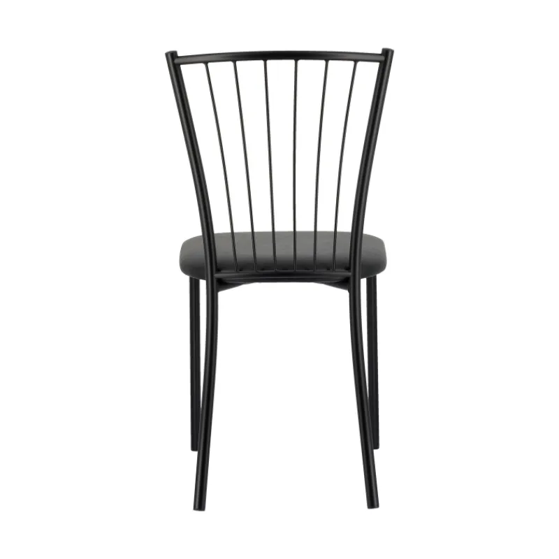 Perfecta Roxane Chaise de cuisine noire en métal avec assise en simili rembourrée> Chaise De Cuisine