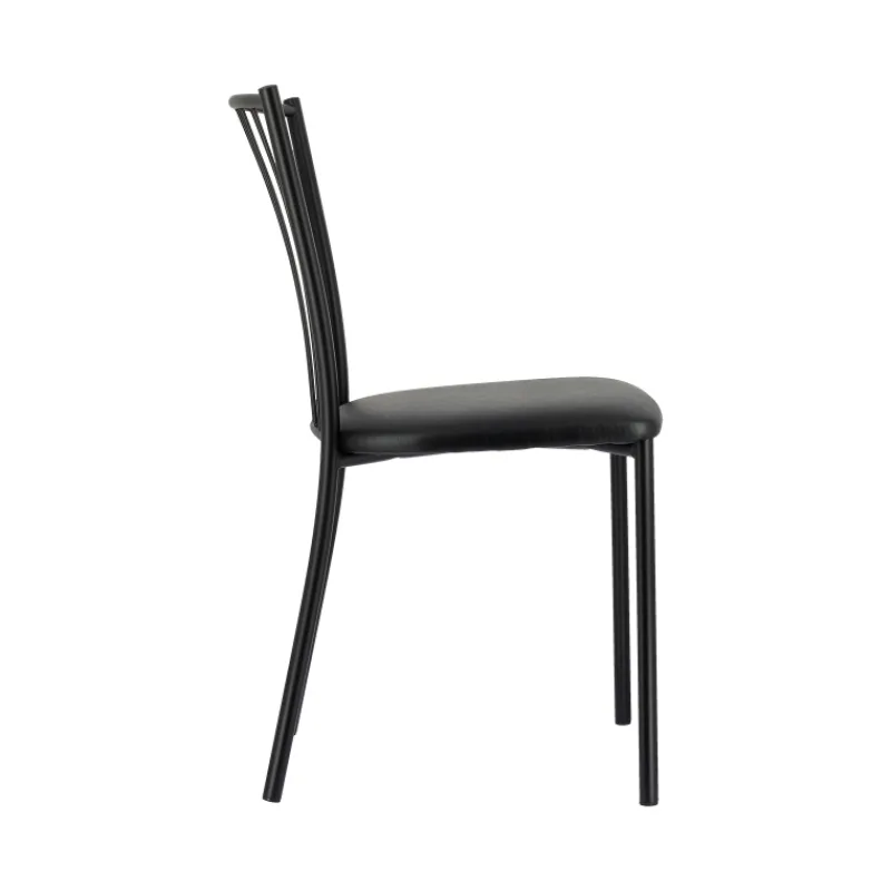 Perfecta Roxane Chaise de cuisine noire en métal avec assise en simili rembourrée> Chaise De Cuisine