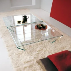 Sovet Italia Rubino Sovet® Table basse design rectangulaire ou carrée en verre> Table De Salon