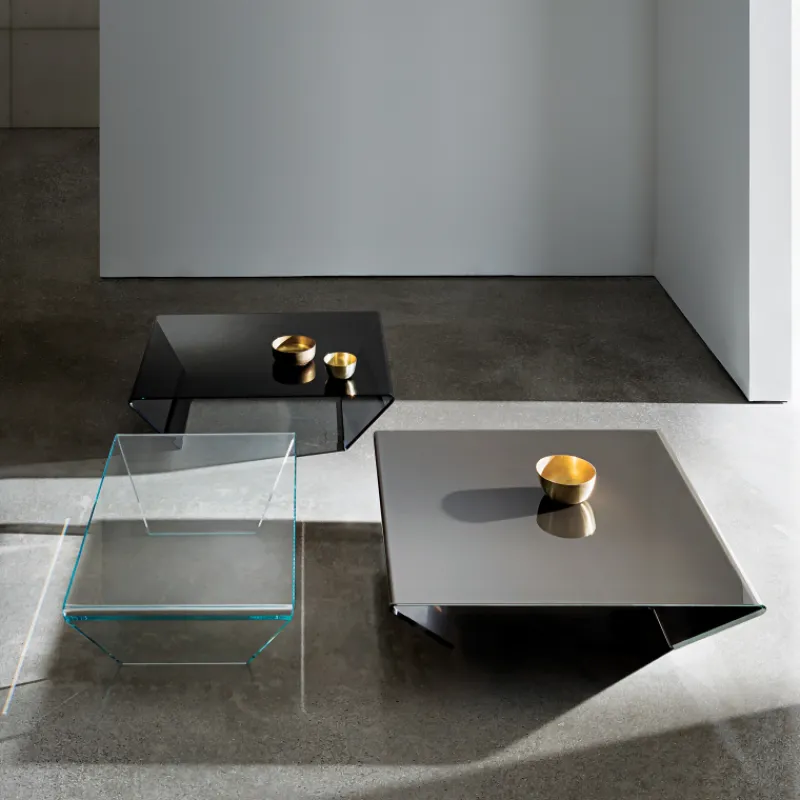 Sovet Italia Rubino Sovet® Table basse design rectangulaire ou carrée en verre> Table De Salon