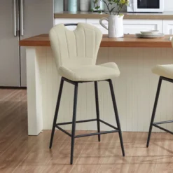 SachaTabouret snack en tissu pivotant avec poignée et pieds en métal> Tabouret Snack (assise +/- 65 Cm)|Tabouret De Bar (assise +/- 80 Cm)
