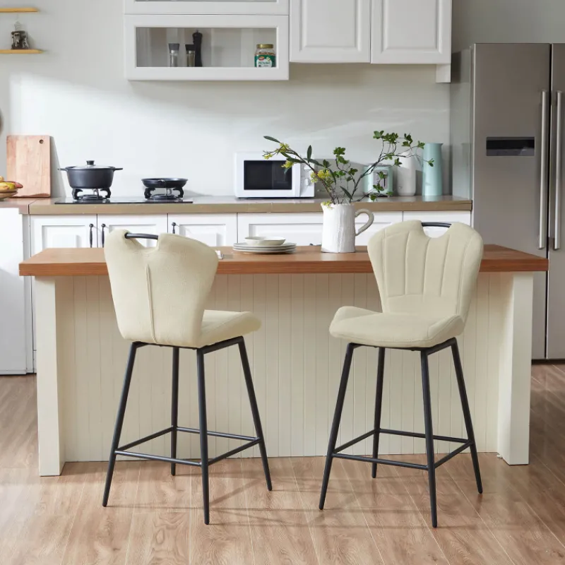 SachaTabouret snack en tissu pivotant avec poignée et pieds en métal> Tabouret Snack (assise +/- 65 Cm)|Tabouret De Bar (assise +/- 80 Cm)